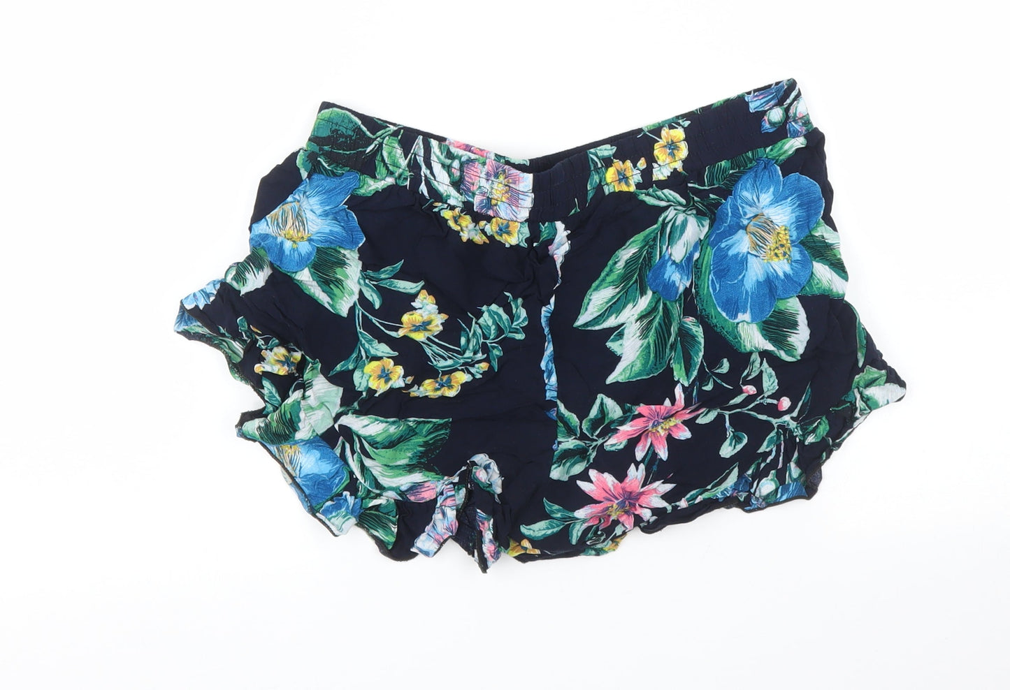 Preworn Womens Blue Floral  Cut-Off Shorts Size XL