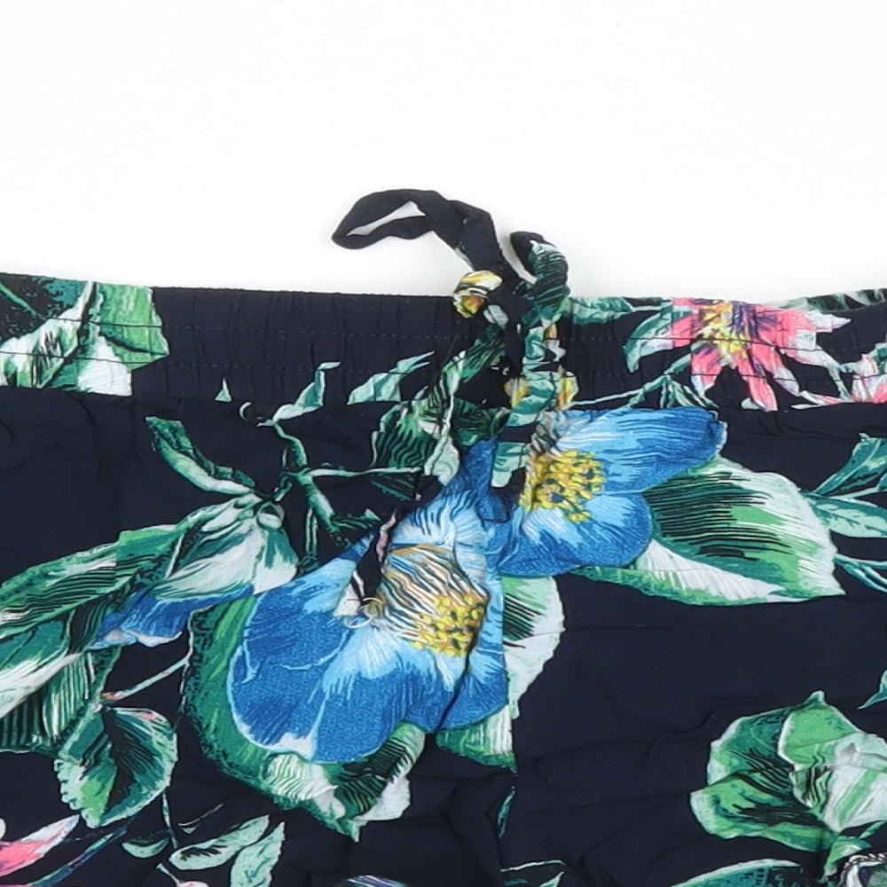 Preworn Womens Blue Floral  Cut-Off Shorts Size XL