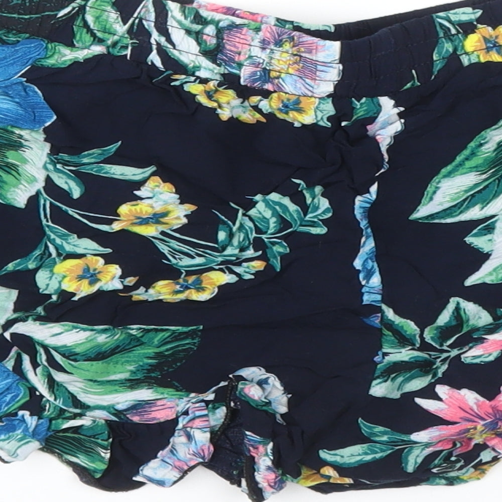 Preworn Womens Blue Floral  Cut-Off Shorts Size XL