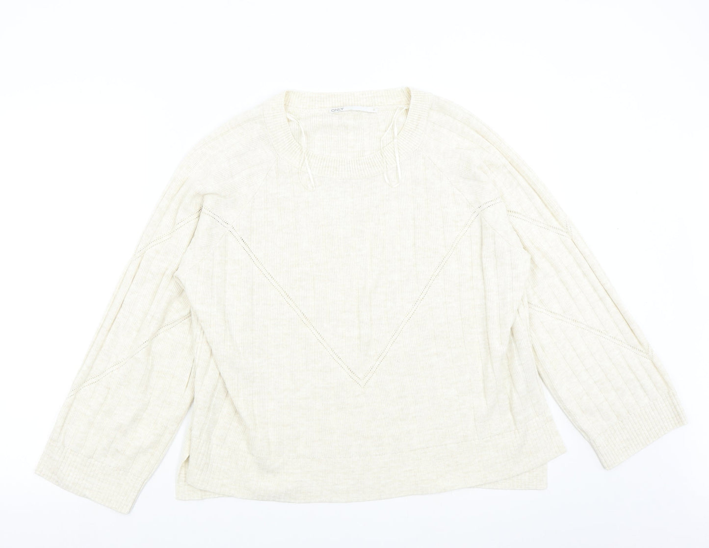 Only Womens Beige  Knit Pullover Jumper Size M