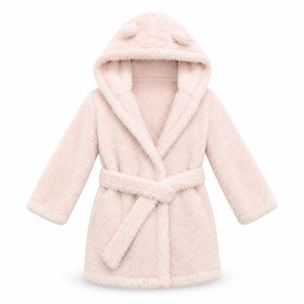 La Redoute Girls Pink Solid Fleece  Gown Size 4 Years