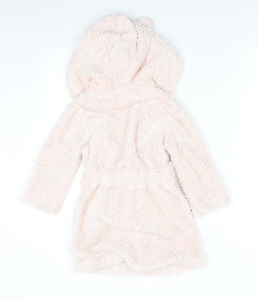 La Redoute Girls Pink Solid Fleece  Gown Size 4 Years