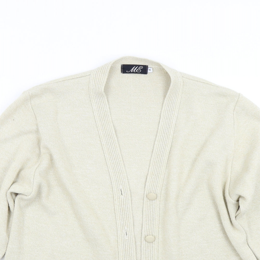 ME Womens Beige  Knit Cardigan Jumper Size M
