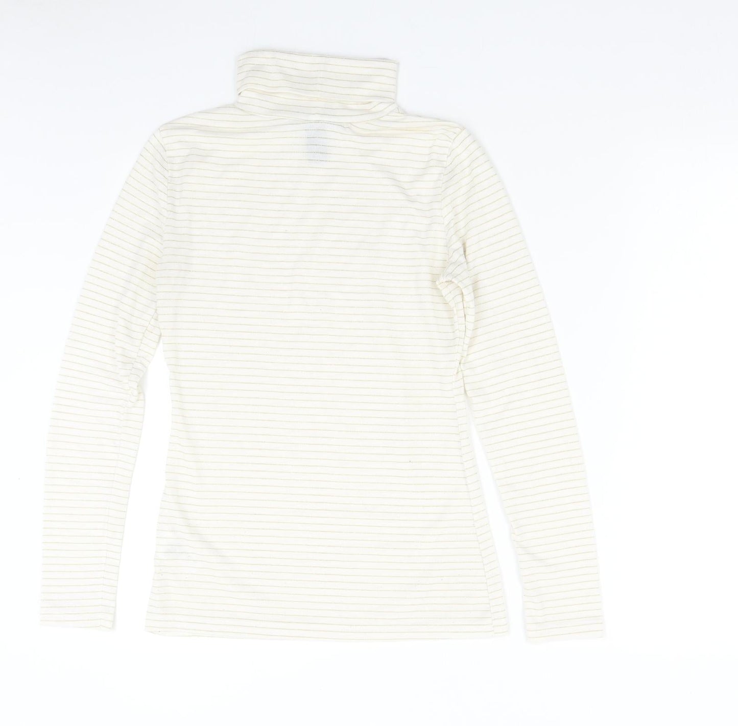 H&M Womens Beige Striped  Basic T-Shirt Size S