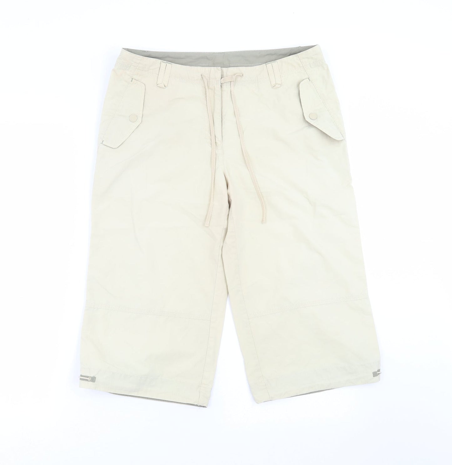 NEXT Womens Beige   Cropped Trousers Size 12  - 17 in inside leg