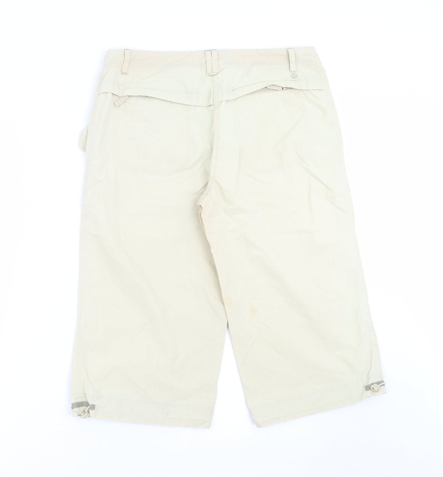 NEXT Womens Beige   Cropped Trousers Size 12  - 17 in inside leg