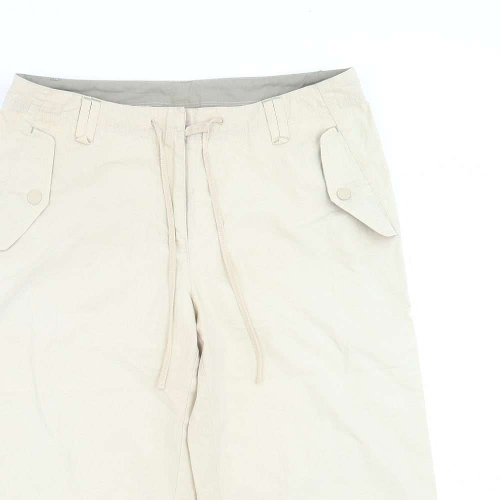 NEXT Womens Beige   Cropped Trousers Size 12  - 17 in inside leg