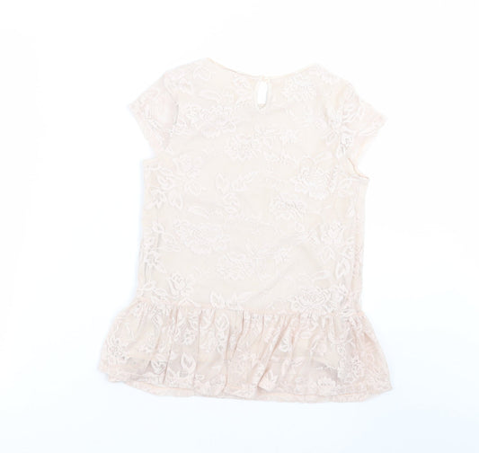 George Girls Pink Floral  Basic Blouse Size 11-12 Years