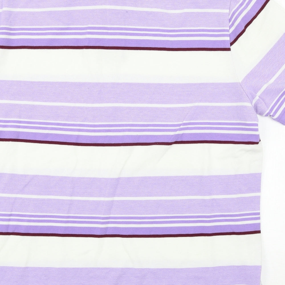 Primark Mens Purple Striped   Polo Size S