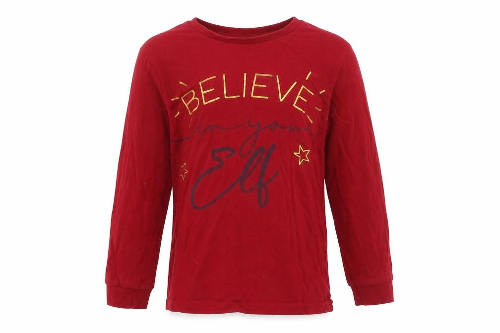 Nutmeg Girls Red Solid  Top Pyjama Top Size 6-7 Years