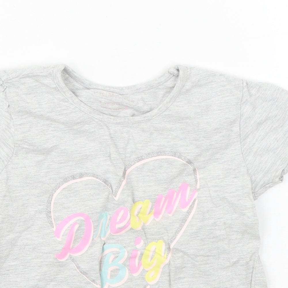 Primark Girls Grey   Basic T-Shirt Size 4-5 Years