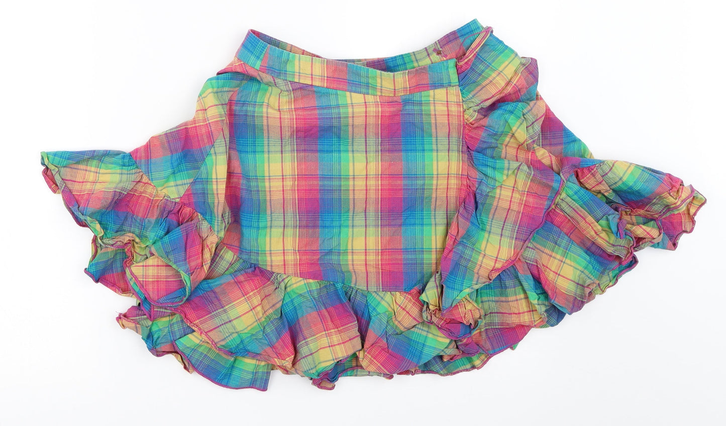 Warehouse Womens Blue Check  Wrap Skirt Size 6