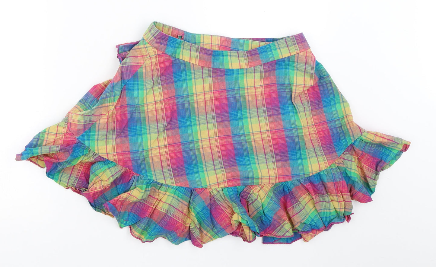 Warehouse Womens Blue Check  Wrap Skirt Size 6