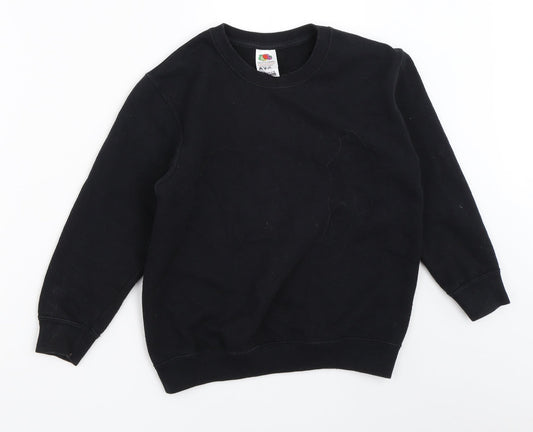 Fruit of the Loom Boys Black   Pullover Sweatshirt Size 7-8 Years