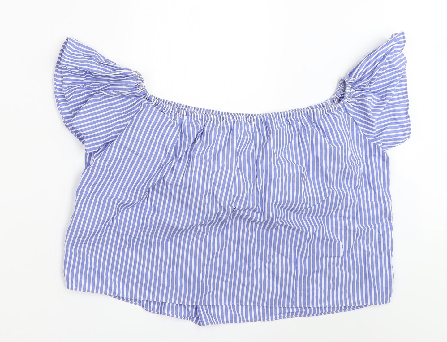 Zara Womens Blue Striped  Basic Blouse Size XS