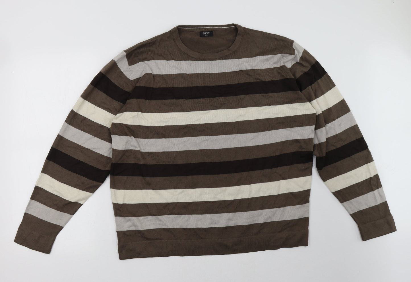 NEXT Womens Brown Striped  Pullover Sweatshirt Size L