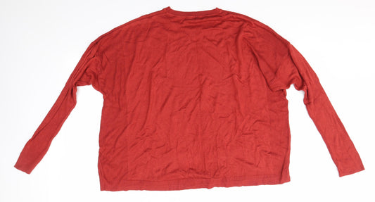 M&S Womens Orange   Pullover Jumper Size 22