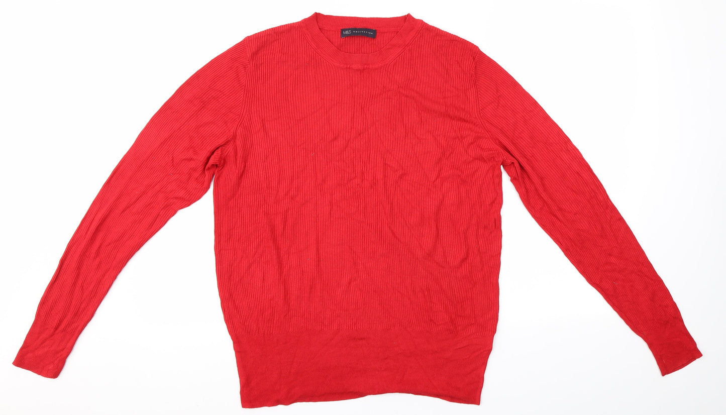 M&S Womens Red   Pullover Jumper Size 20