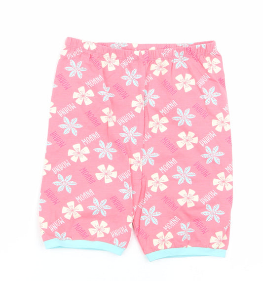Character.Com Girls Pink Floral   Pyjama Pants Size 12 Years  - Blue Yellow Flowers