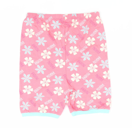 Character.Com Girls Pink Floral   Pyjama Pants Size 12 Years  - Blue Yellow Flowers