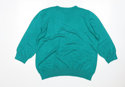 BM Womens Green   Pullover Jumper Size XL