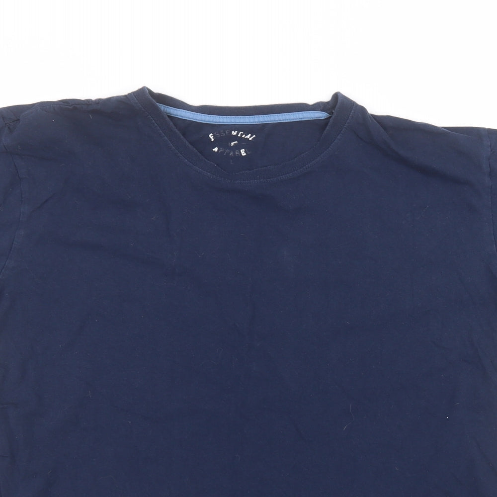 Essential Mens Blue    T-Shirt Size L