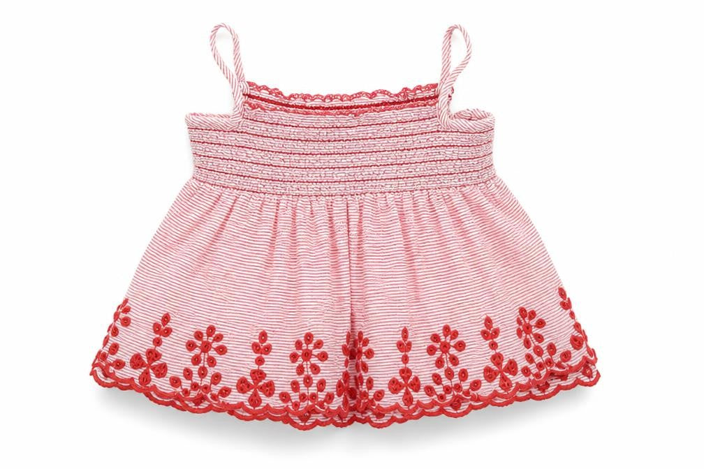 Primark Girls Red Striped  Basic T-Shirt Size 9-12 Months