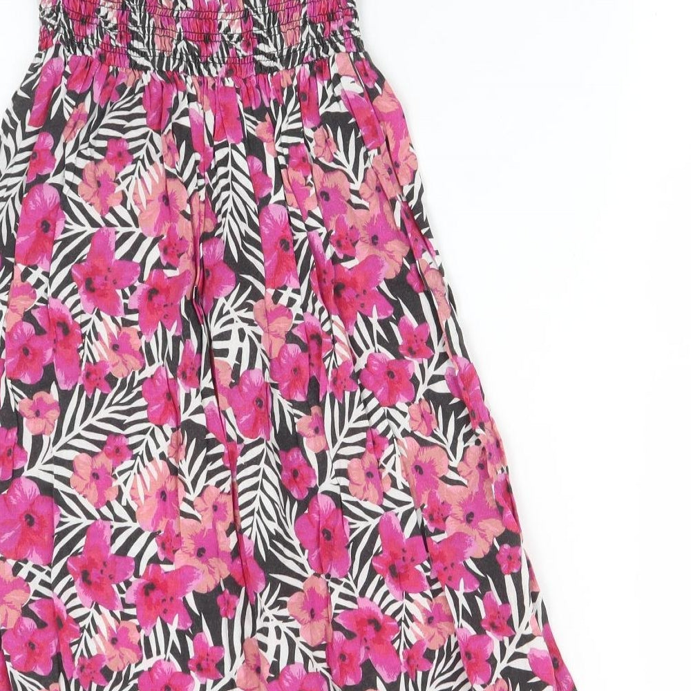 Peacocks Womens Pink Floral  A-Line  Size XS