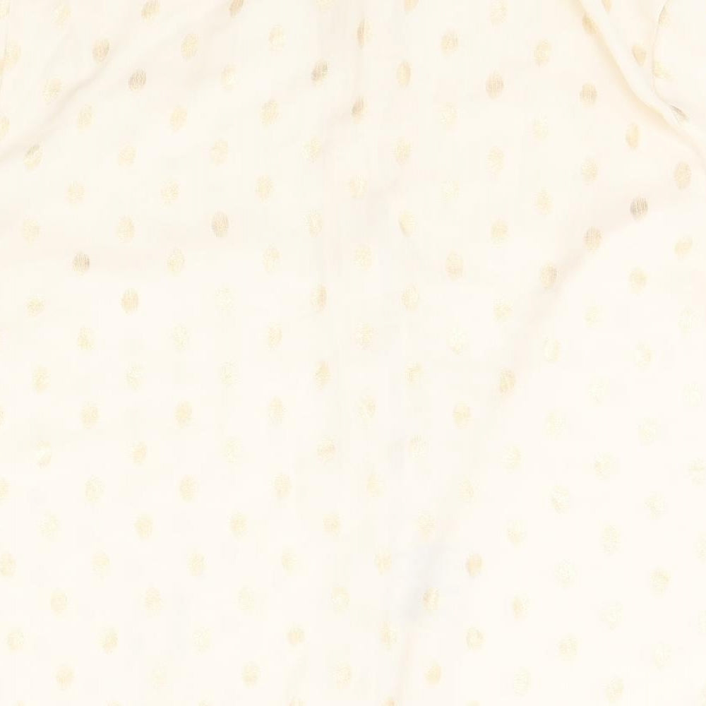 Dorothy Perkins Womens Ivory Geometric  Basic Button-Up Size 16