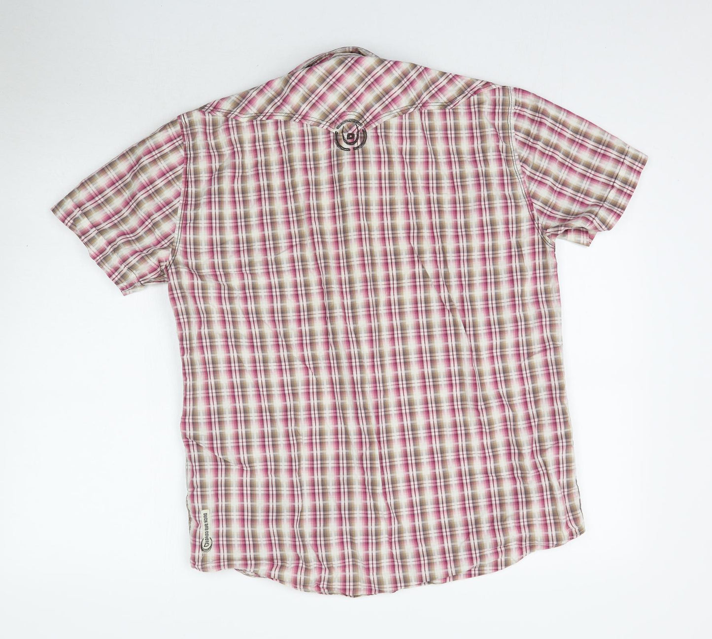 Duck and Cover Mens Multicoloured Plaid   Button-Up Size L