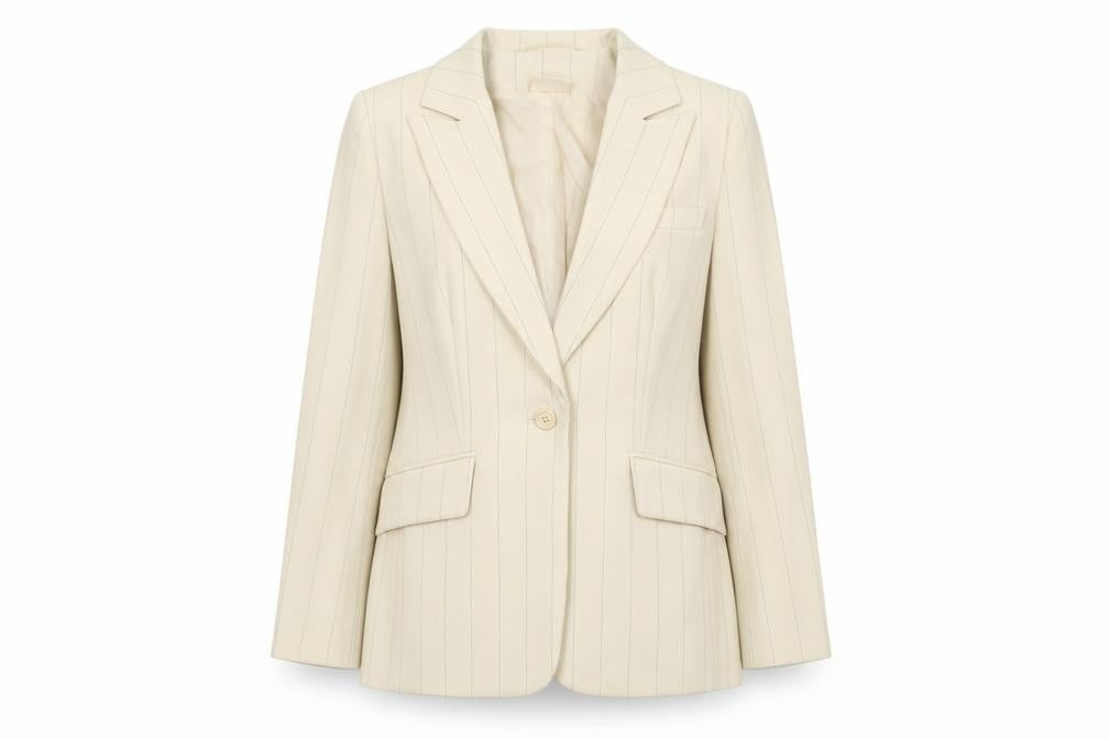 For Women Womens Beige Striped  Jacket Blazer Size 14