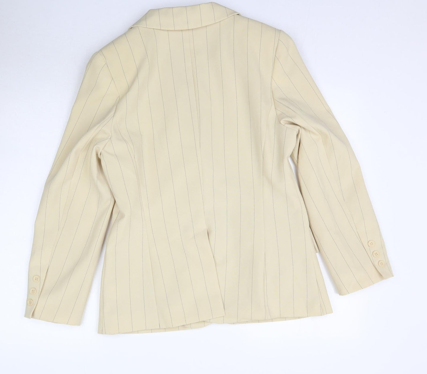 For Women Womens Beige Striped  Jacket Blazer Size 14