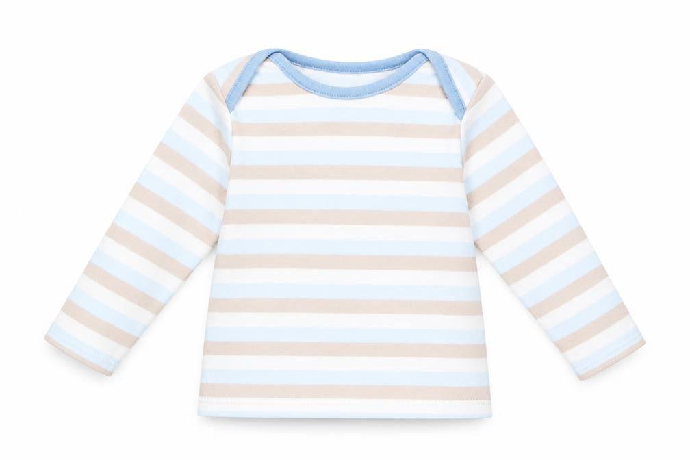 Marks and Spencer Boys Blue Striped  Basic T-Shirt Size 3-6 Months