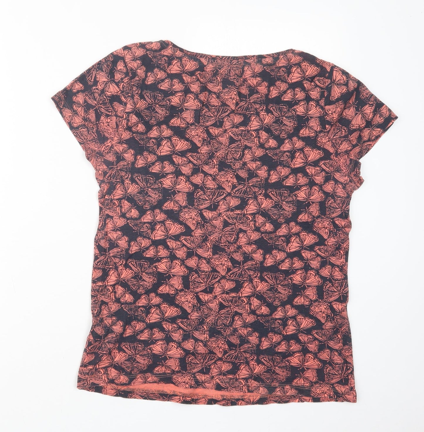 Debenhams Womens Pink Geometric  Basic T-Shirt Size 14  - Butterflies