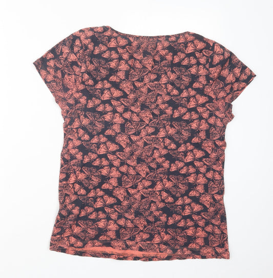 Debenhams Womens Pink Geometric  Basic T-Shirt Size 14  - Butterflies