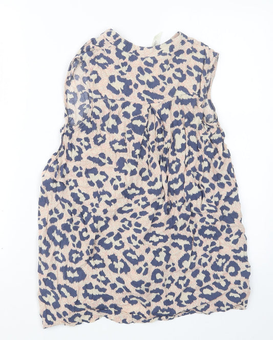 Stella Morgan Womens Blue Animal Print  Basic T-Shirt Size 10