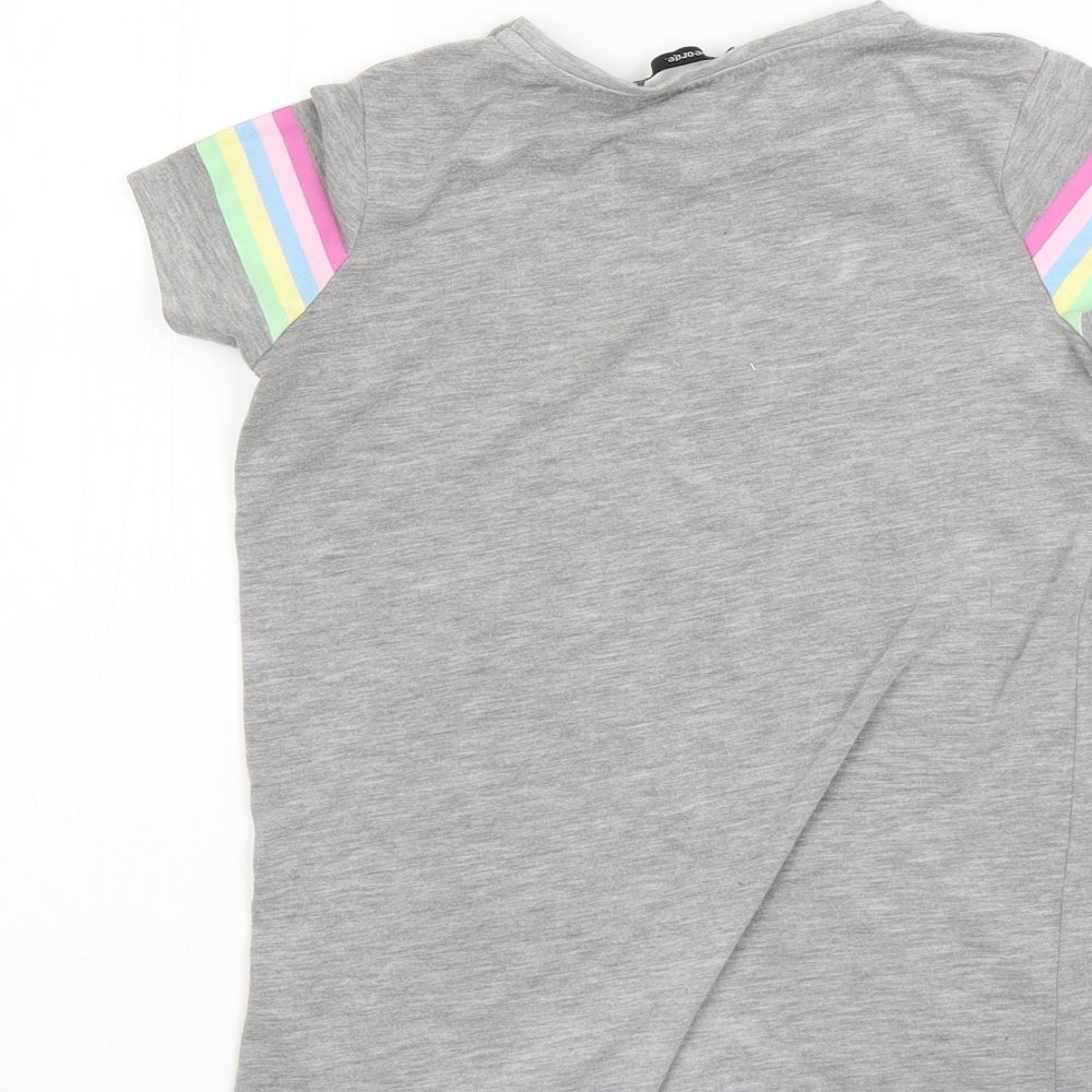 George Girls Grey   Basic T-Shirt Size 8-9 Years