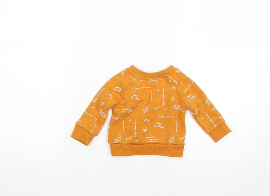 Primark Baby Yellow Geometric  Pullover Jumper Size 0-3 Months