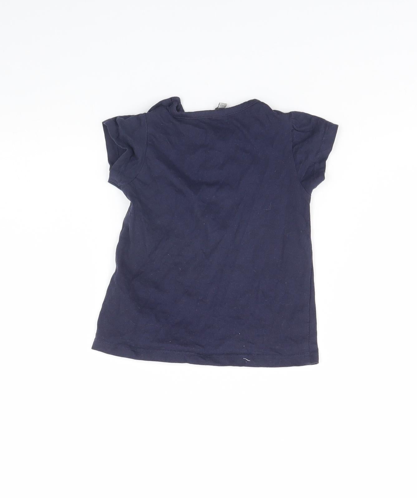 Losan Girls Blue   Basic T-Shirt Size 18-24 Months
