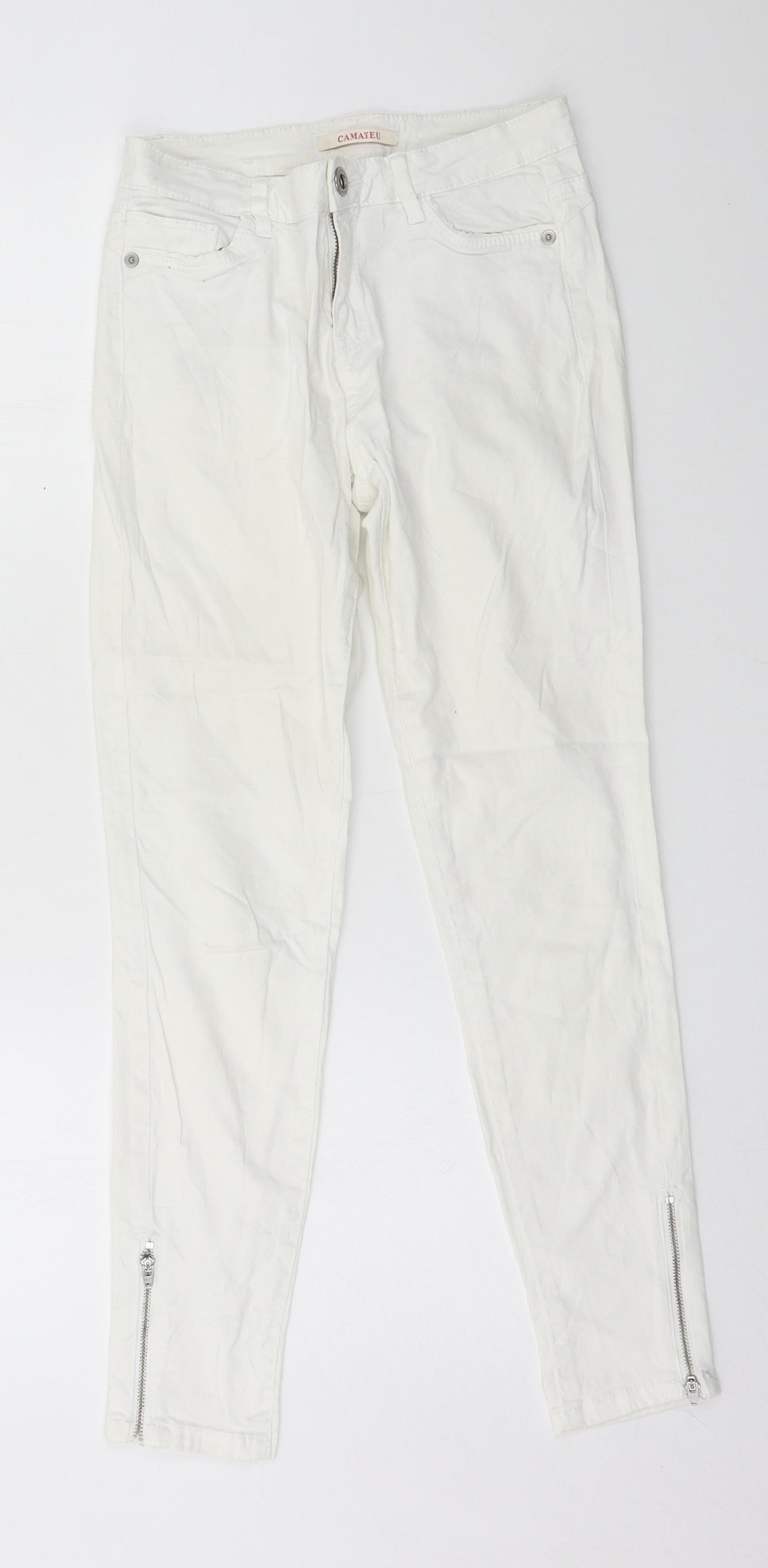 Camaïeu Womens White  Denim Skinny Jeans Size 28 in L26 in