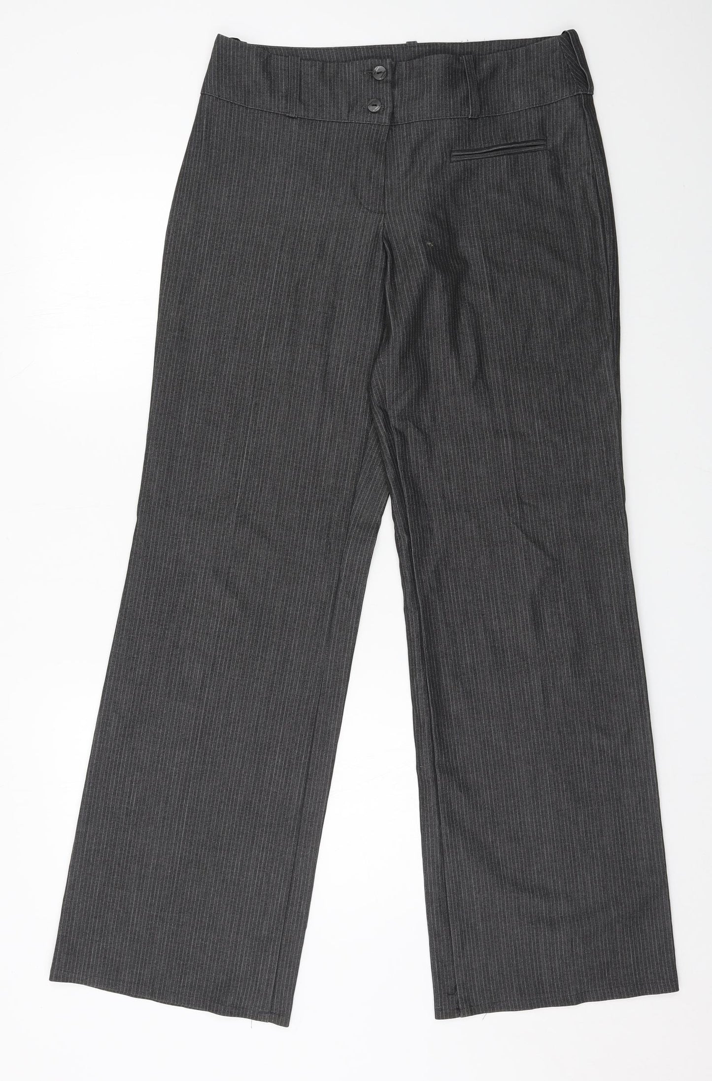 Preworn Womens Green Striped  Trousers  Size 12 L31 in