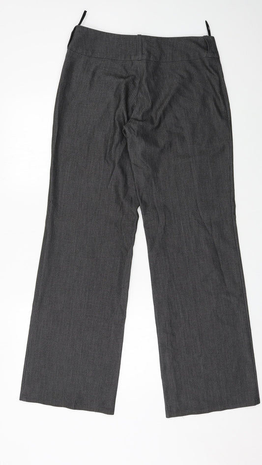 Preworn Womens Green Striped  Trousers  Size 12 L31 in