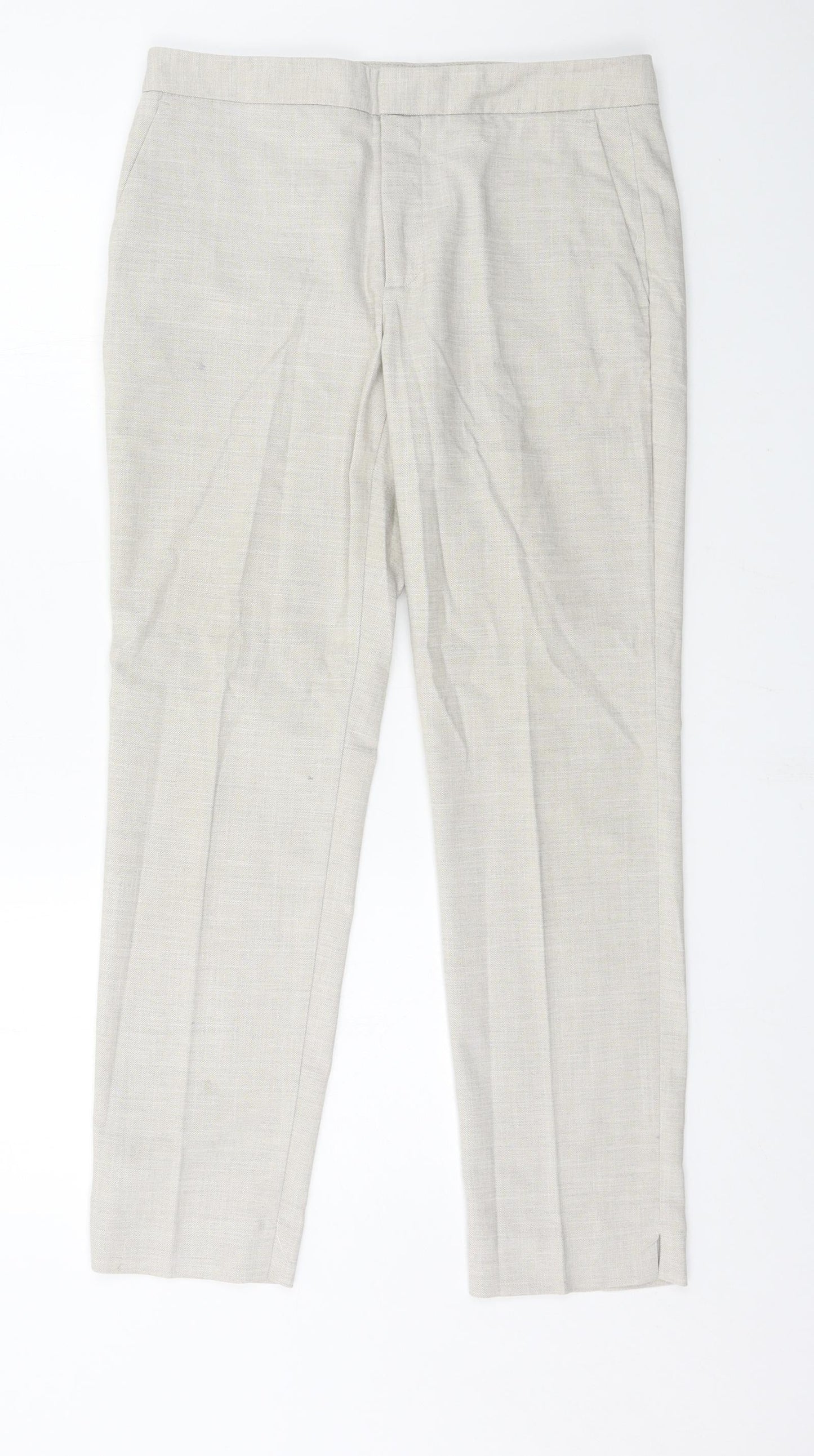 Zara Womens Ivory   Trousers  Size 8 L27 in