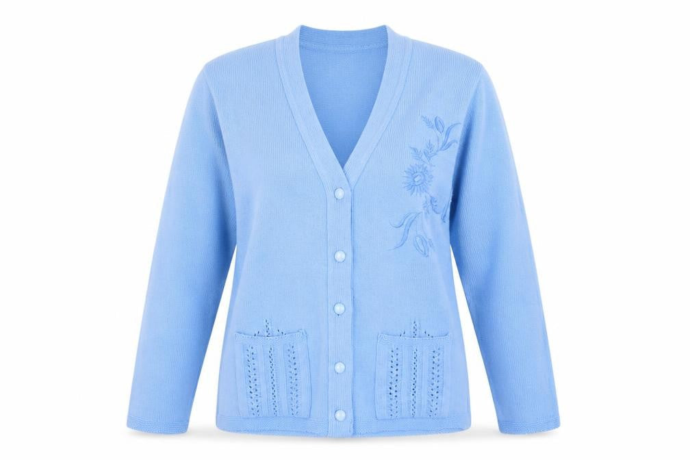 Florida Womens Blue  Knit Cardigan Jumper Size M