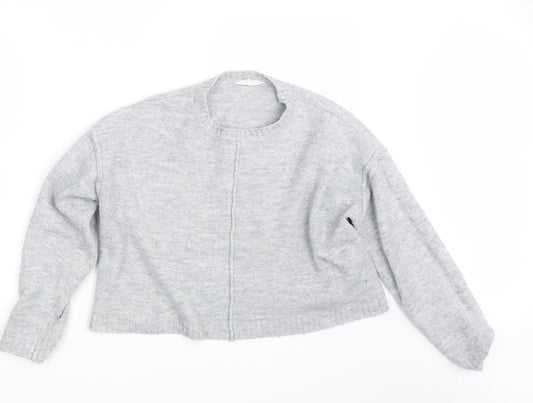 Candy Girls Grey  Knit Pullover Jumper Size 13 Years  - Cropped