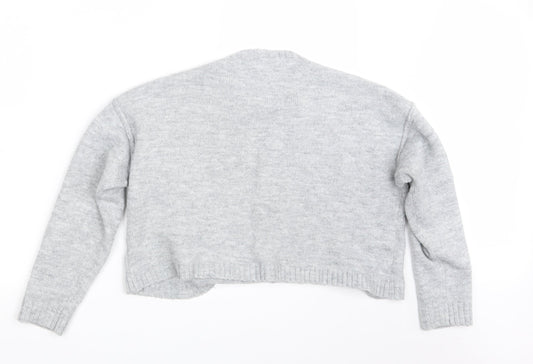 Candy Girls Grey  Knit Pullover Jumper Size 13 Years  - Cropped