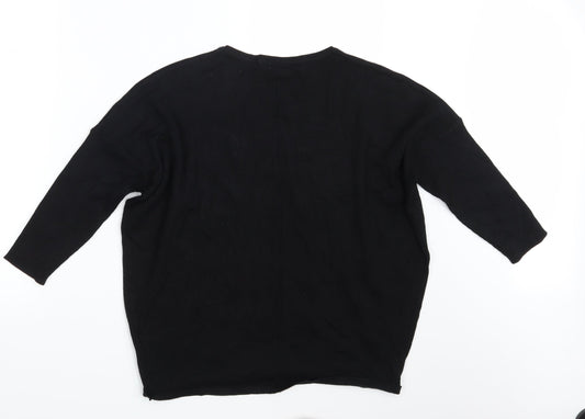 Saint Tropez Womens Black   Pullover Sweatshirt Size L
