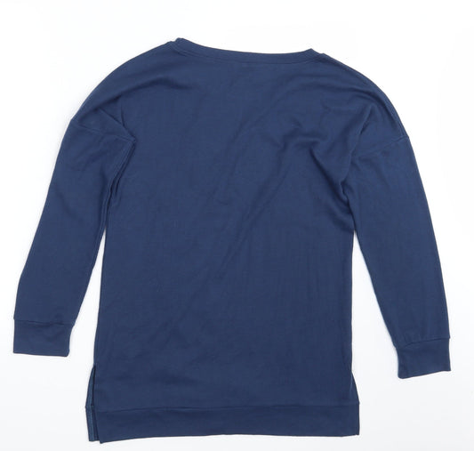 Preworn Womens Blue  Rayon Pullover Sweatshirt Size M
