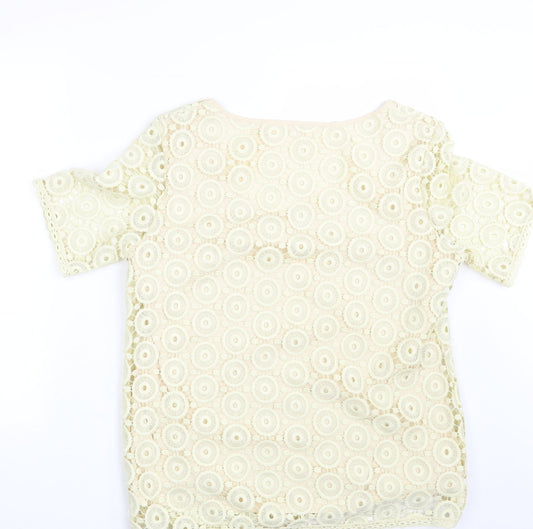 Preworn Womens Yellow Floral  Basic T-Shirt One Size