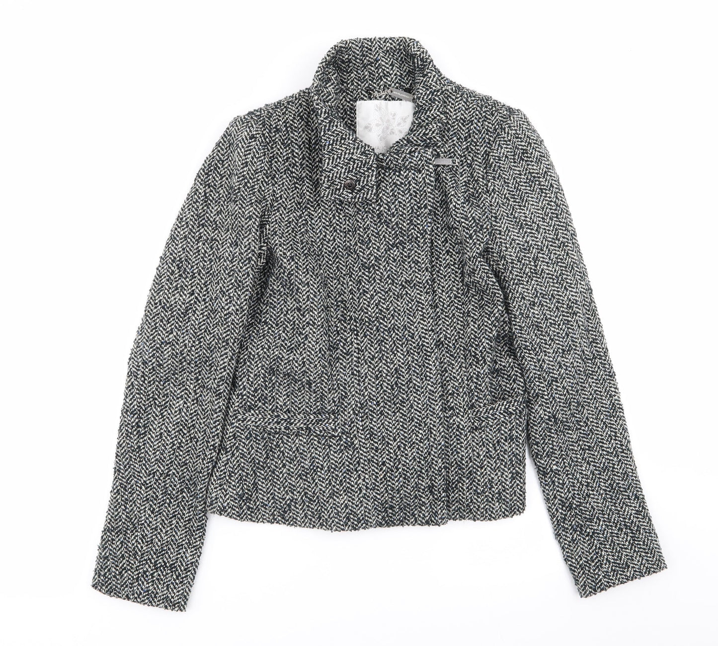 RJR.John Rocha Womens Multicoloured Geometric  Overcoat Coat Size 8